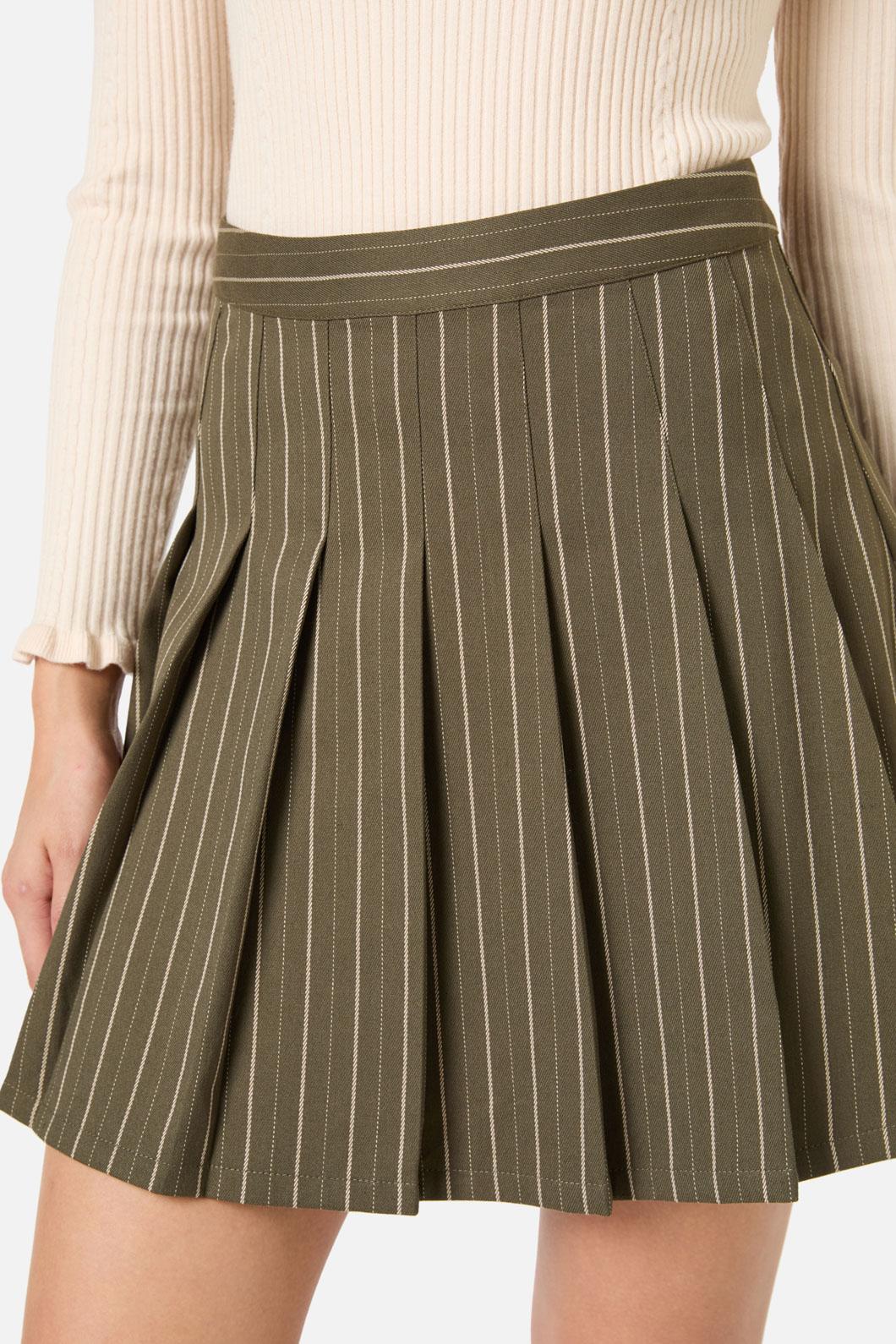 Abby Pinstripe Pleat Skirt - Image 5