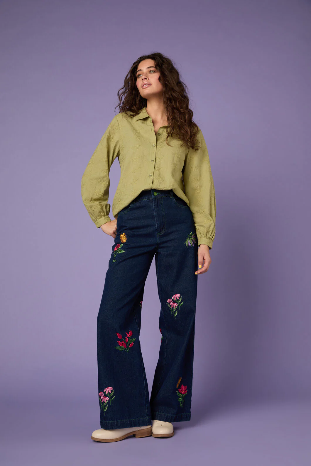 Ada Embroidered Flower Shirt - Image 11