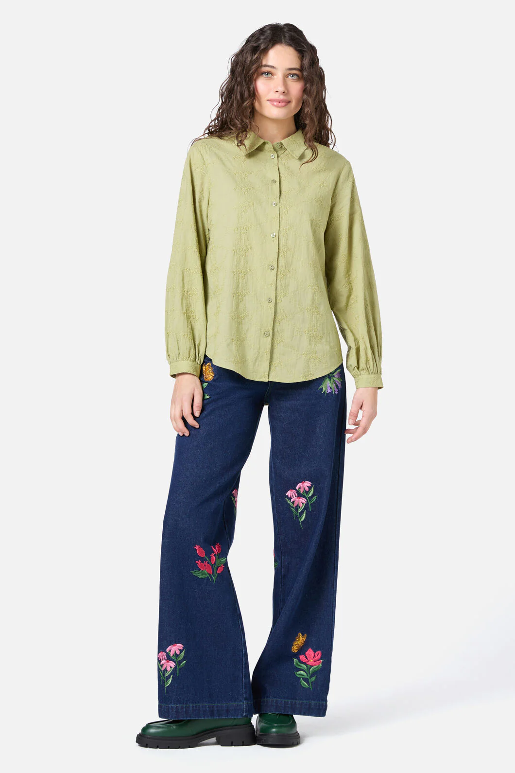 Ada Embroidered Flower Shirt - Image 12