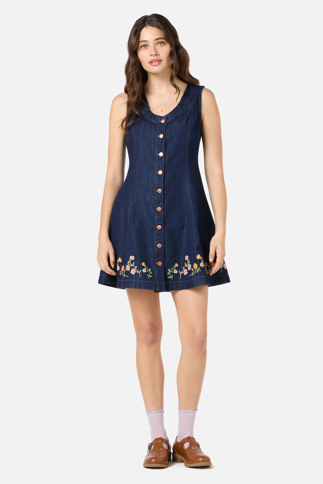 Alyssa Embroidered Denim Dress - Image 4