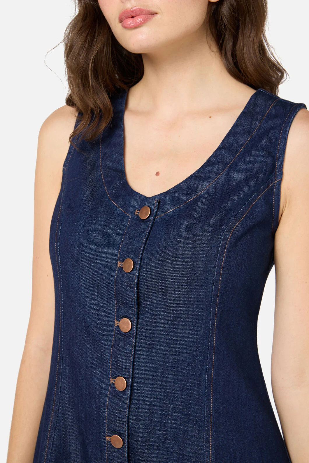 Alyssa Embroidered Denim Dress - Image 7