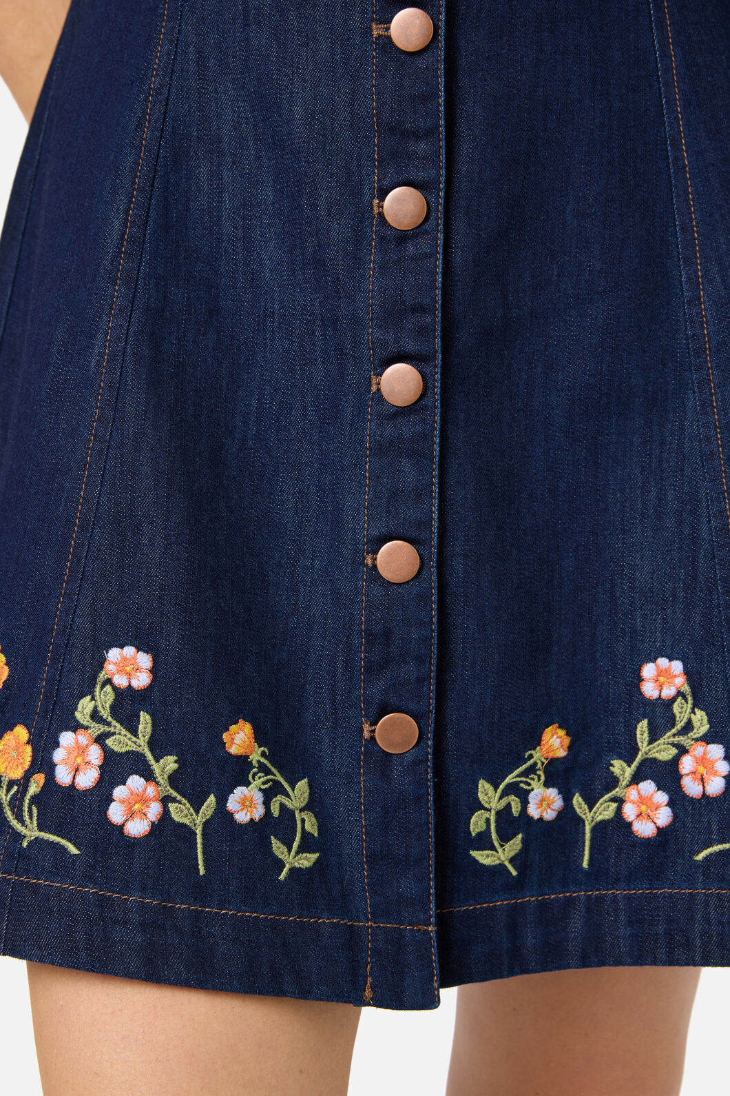 Alyssa Embroidered Denim Dress - Image 8
