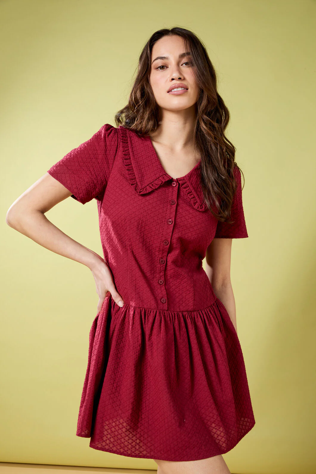 Andrea Drop Waist Mini Dress