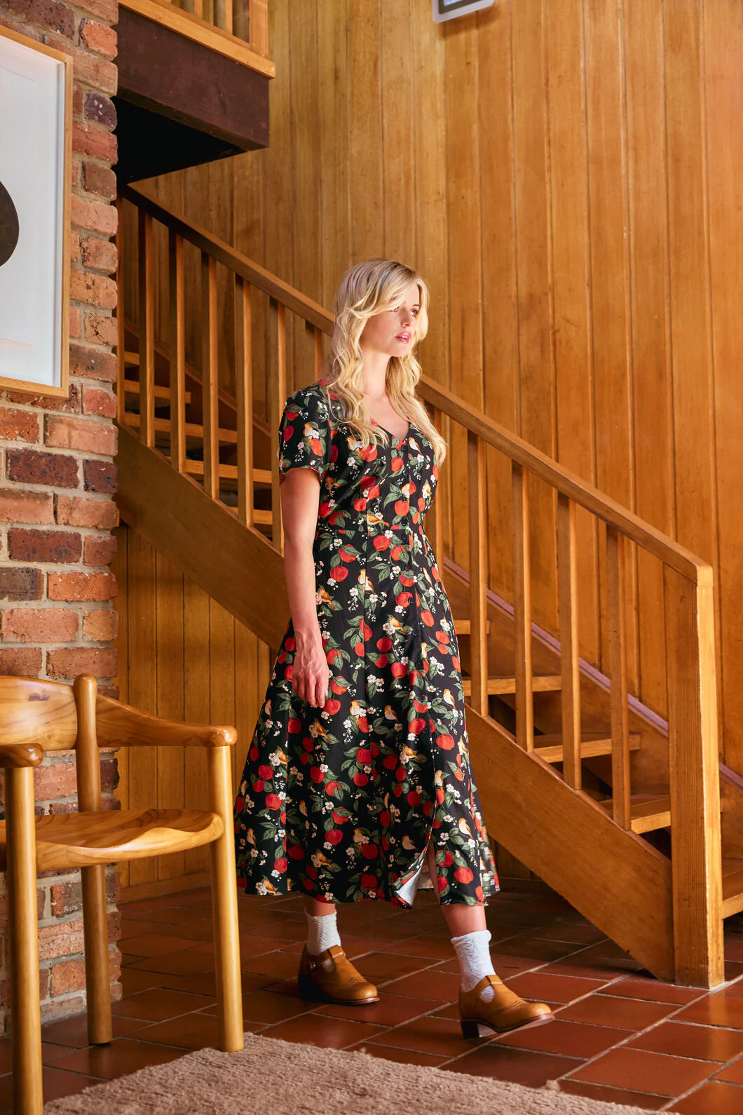 Apple Blossom Midi Dress