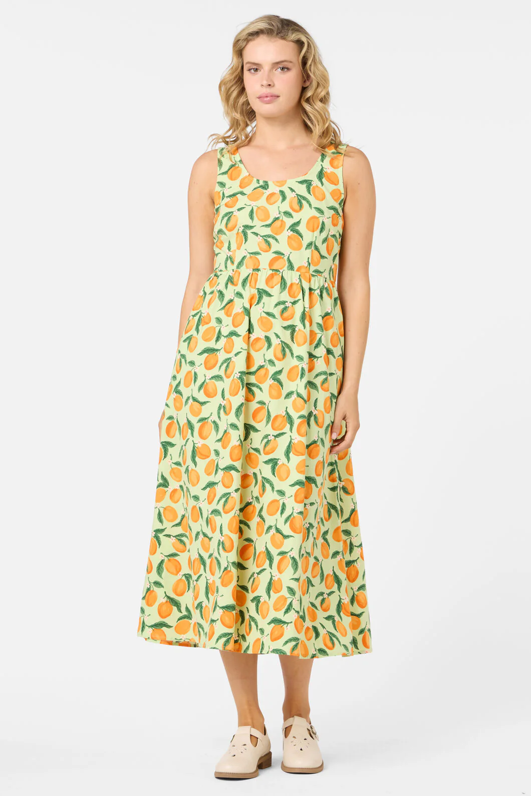 Apricots Gathered Midi Dress - Image 4