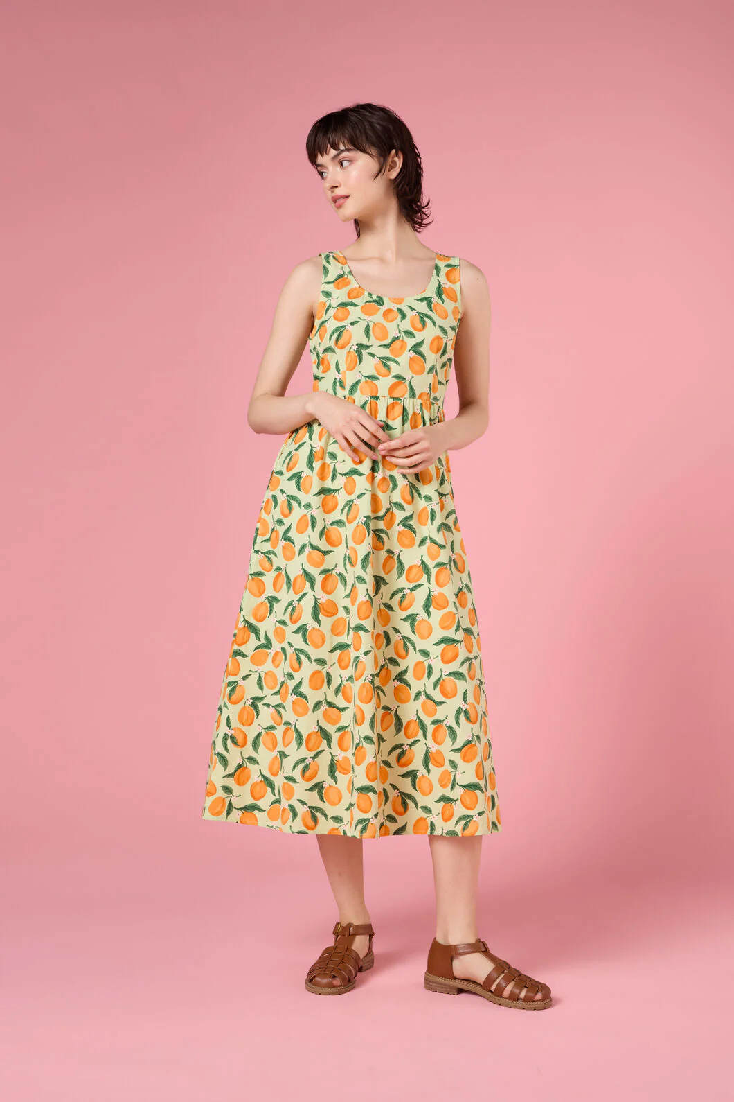 Apricots Gathered Midi Dress - Image 7