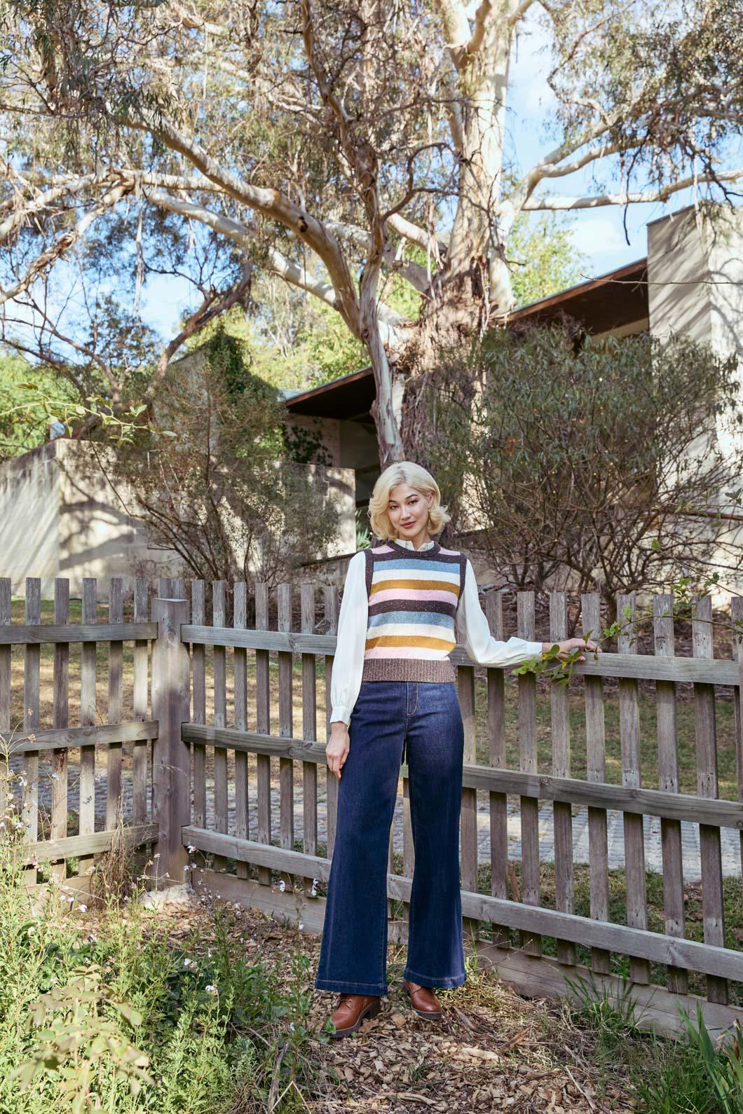 Aurora Stripe Knit Vest - Image 2
