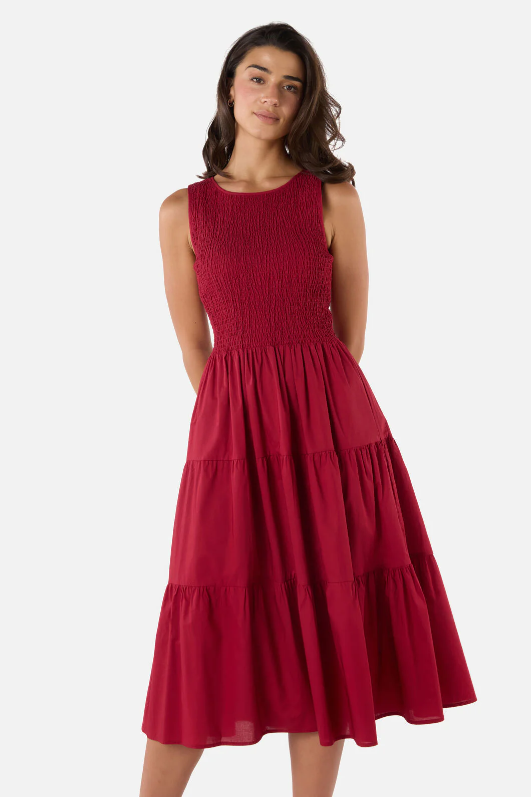 Avril Shirred Midi Dress - Image 11
