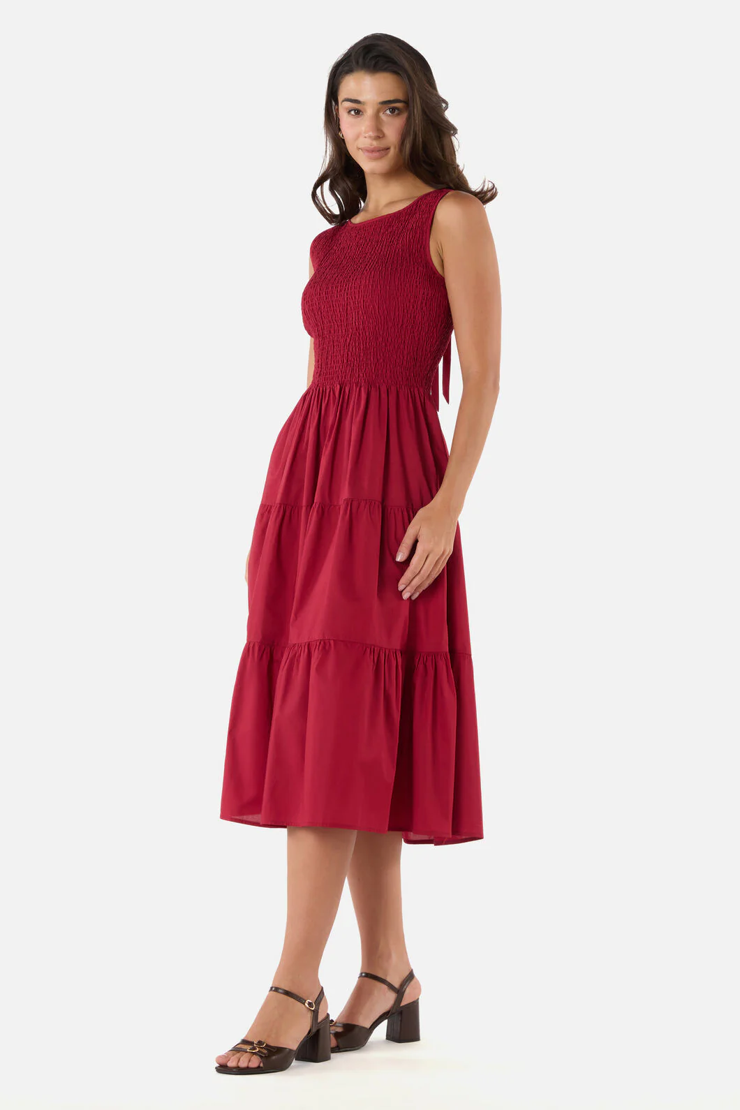Avril Shirred Midi Dress - Image 13