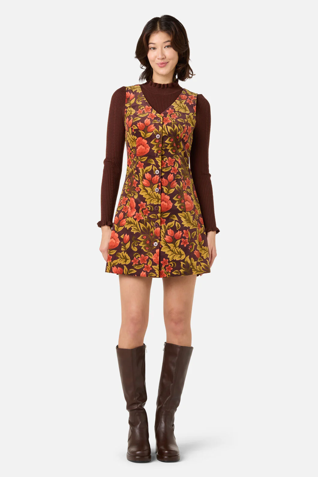 Azura Velvet Pinafore Dress - Image 2