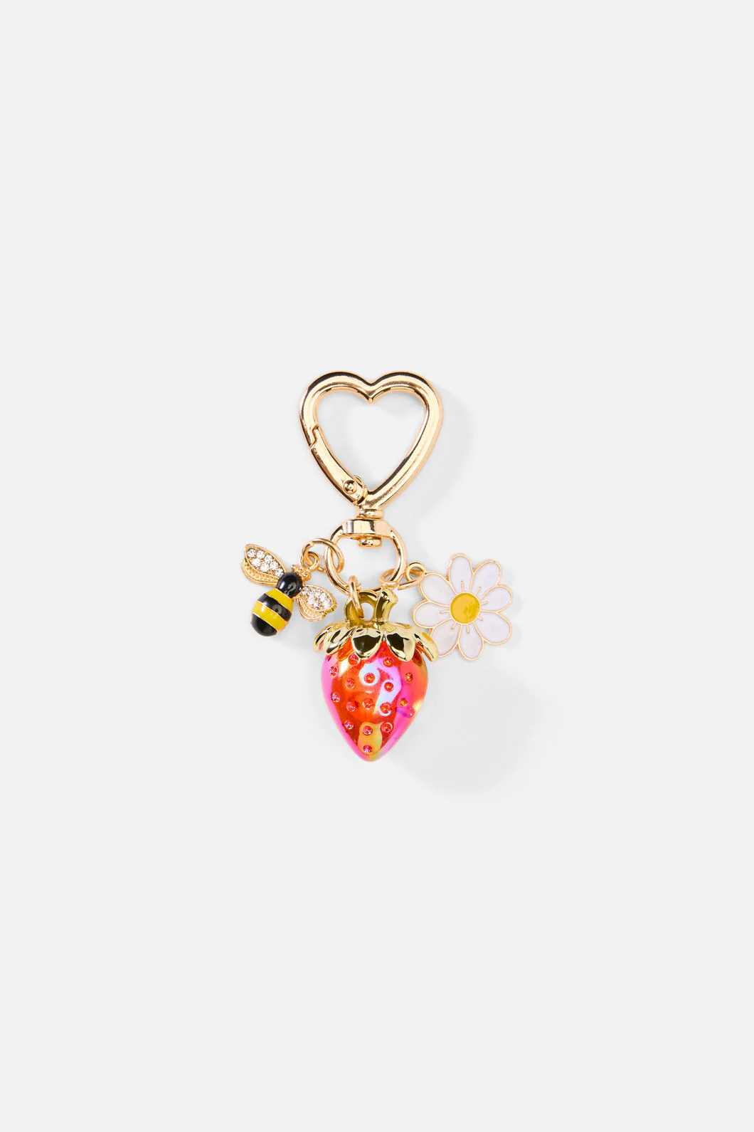 Bee and Strawberry Bag Charm