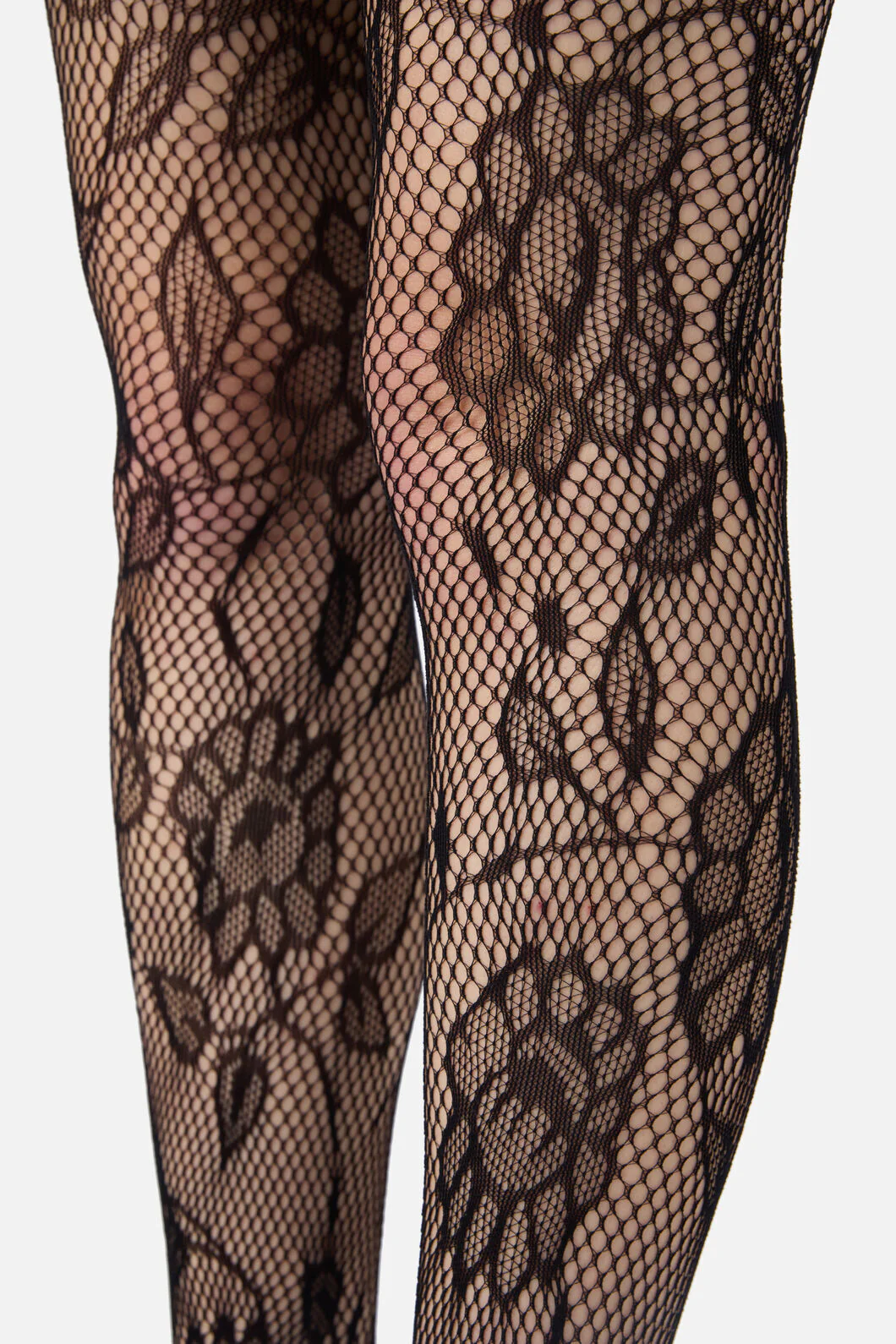Black Flower Fishnet Tights - Image 5