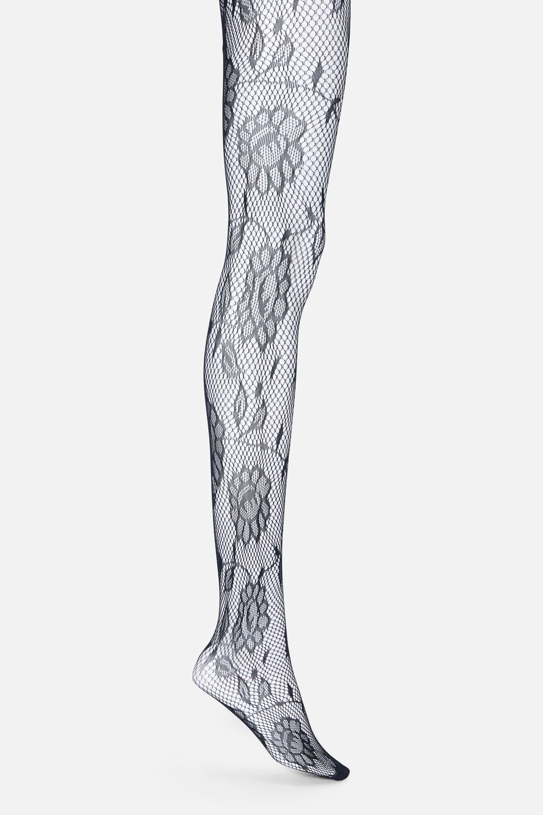Black Flower Fishnet Tights - Image 7