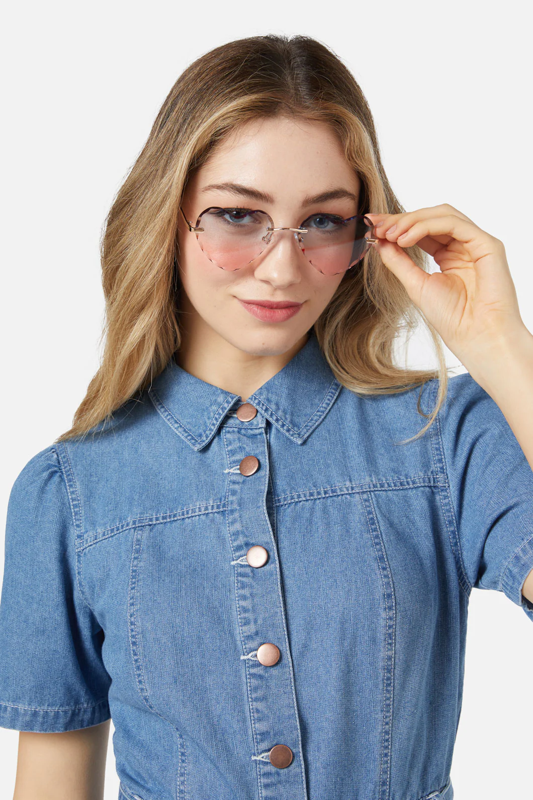 Blue Pink Heart Sunglasses - Image 3