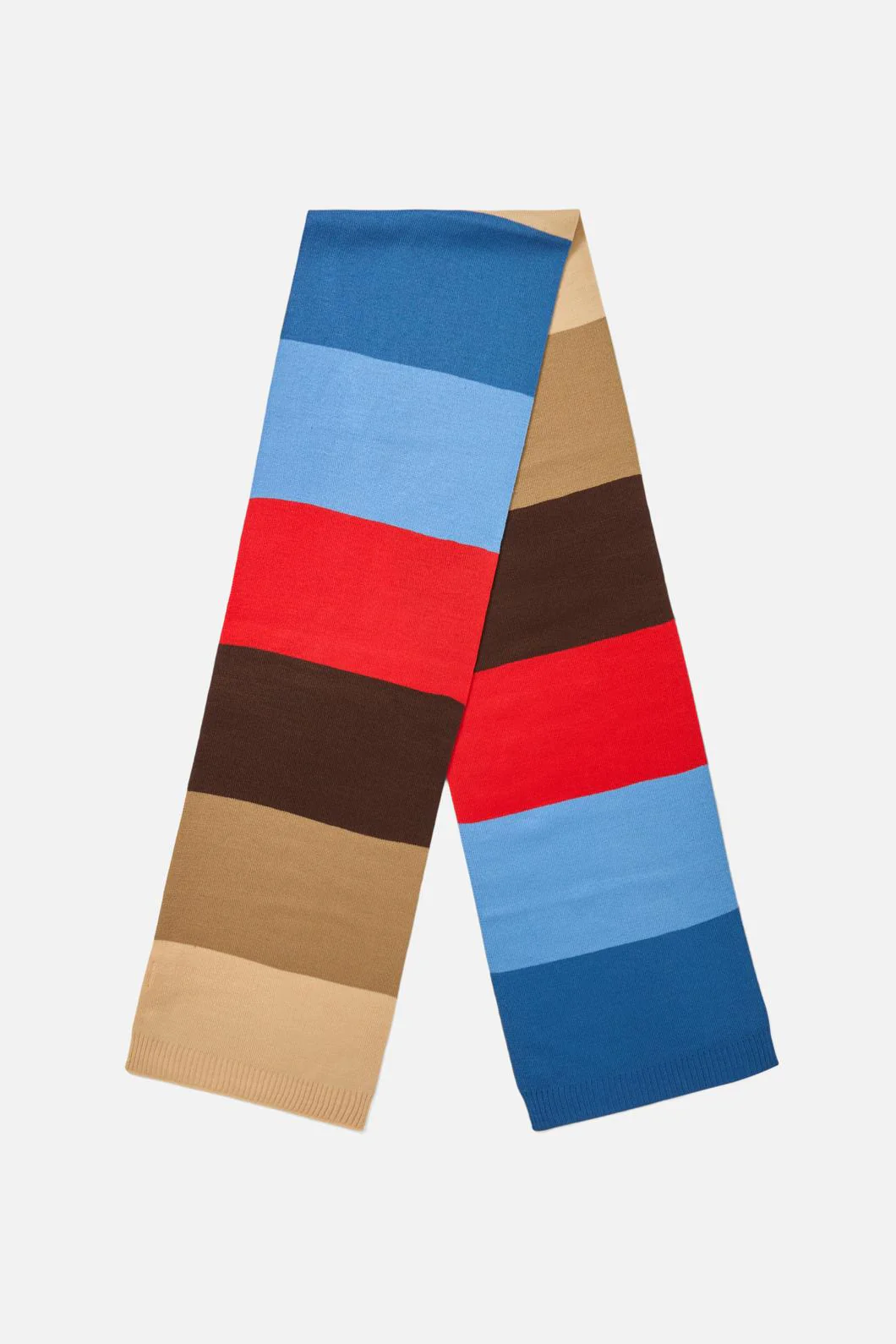 Blue Striped Knit Scarf - Image 2