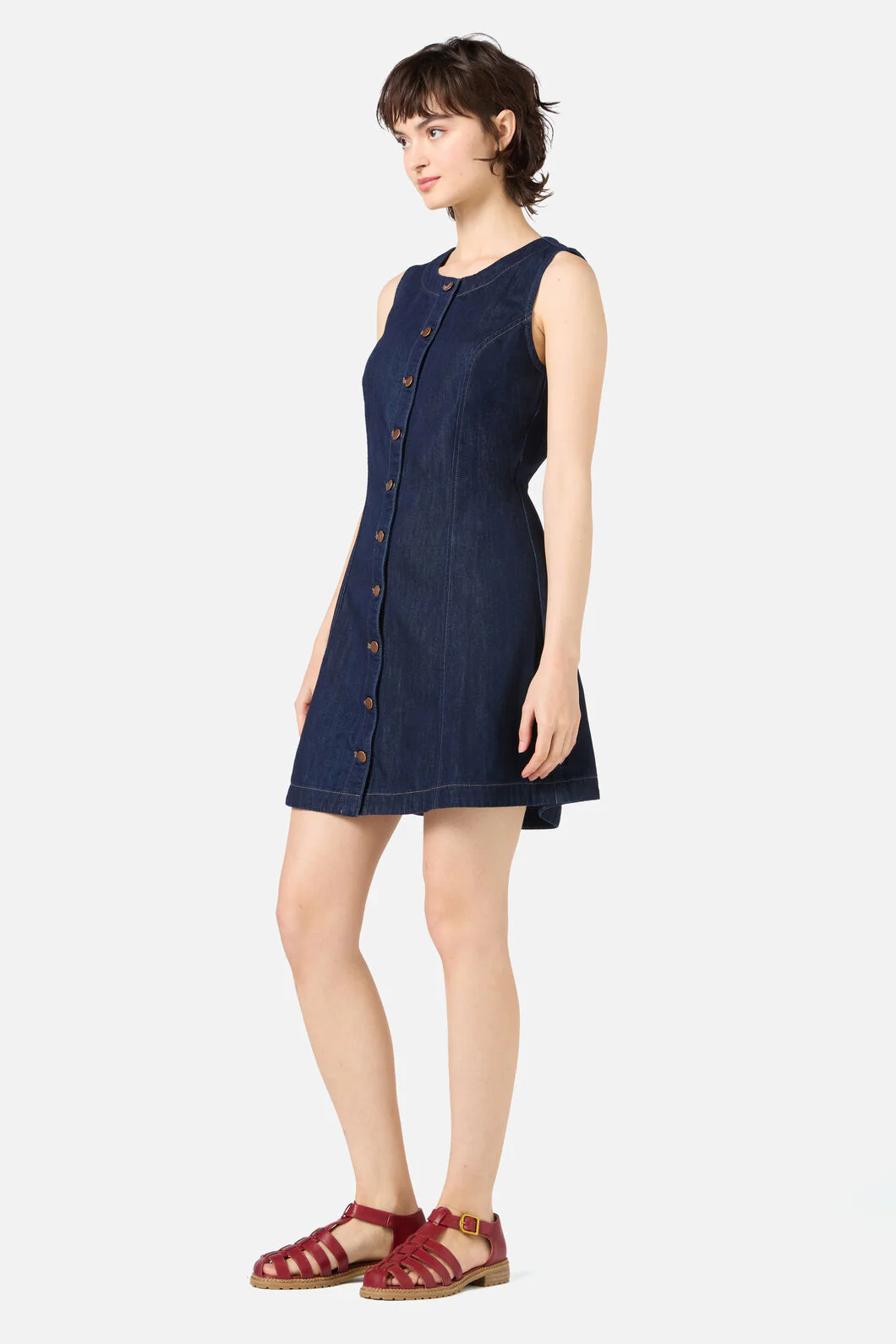 Camille Denim Mini Dress - Image 3