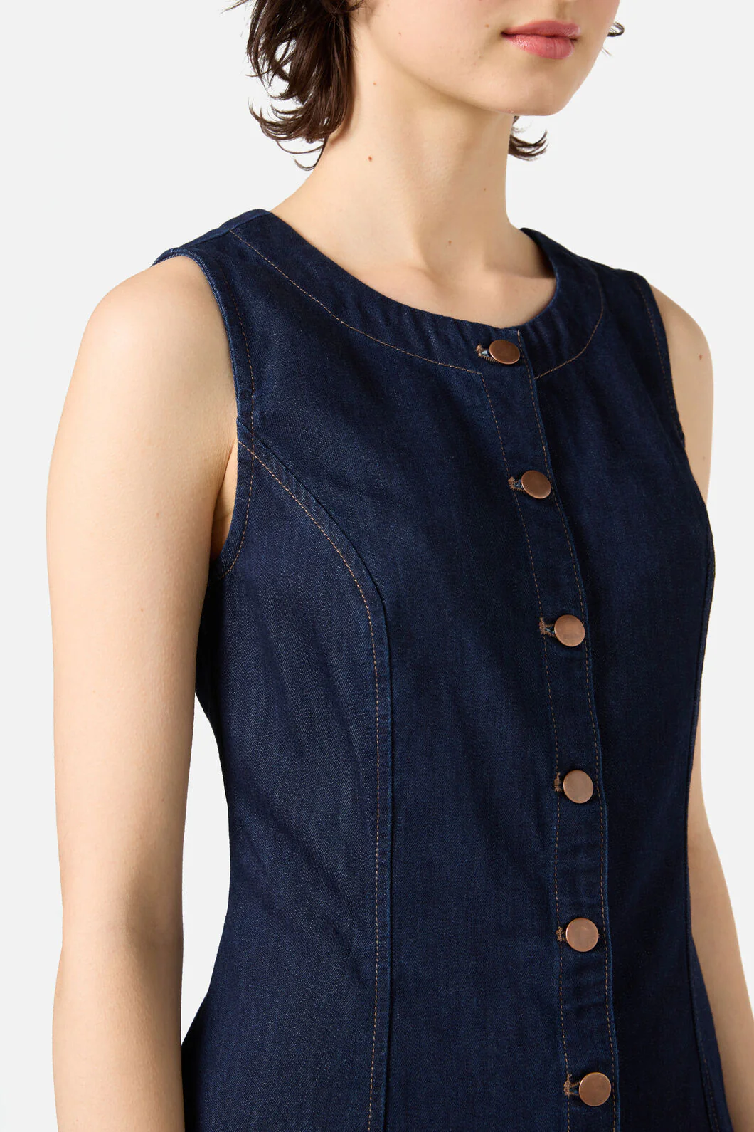 Camille Denim Mini Dress - Image 5