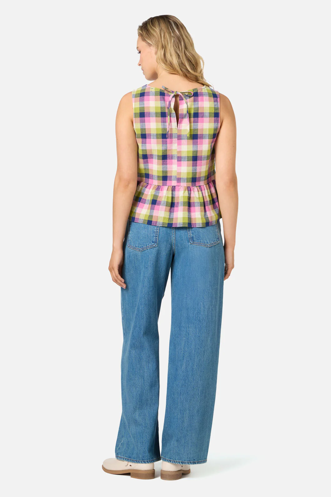 Cassie Check Peplum Top - Image 6