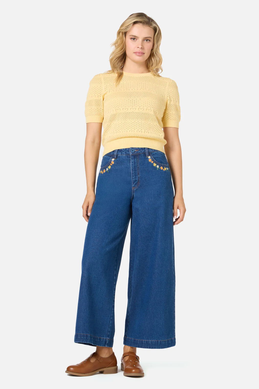 Cat Embroidered Denim Jean - Image 2