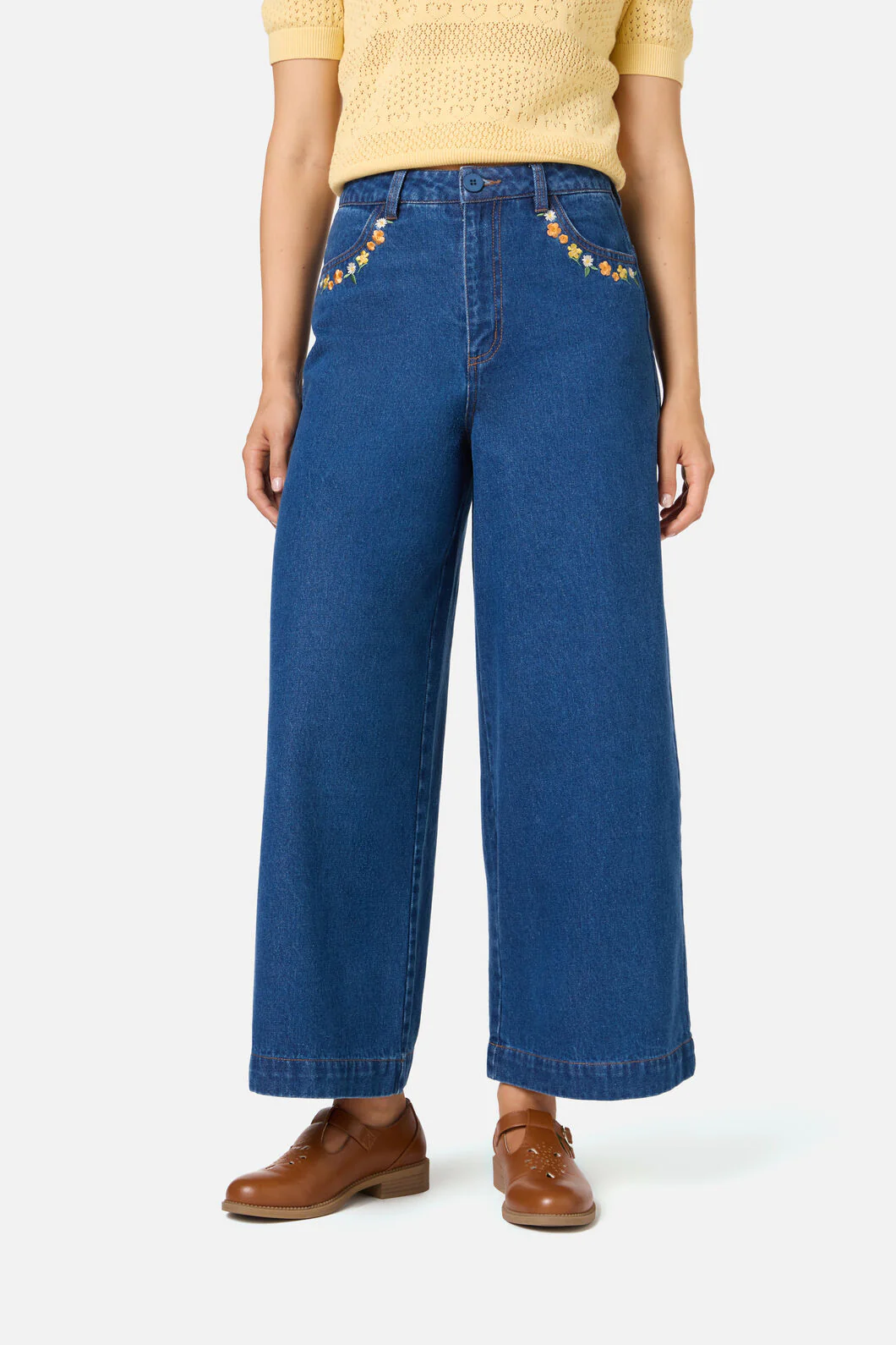 Cat Embroidered Denim Jean - Image 3