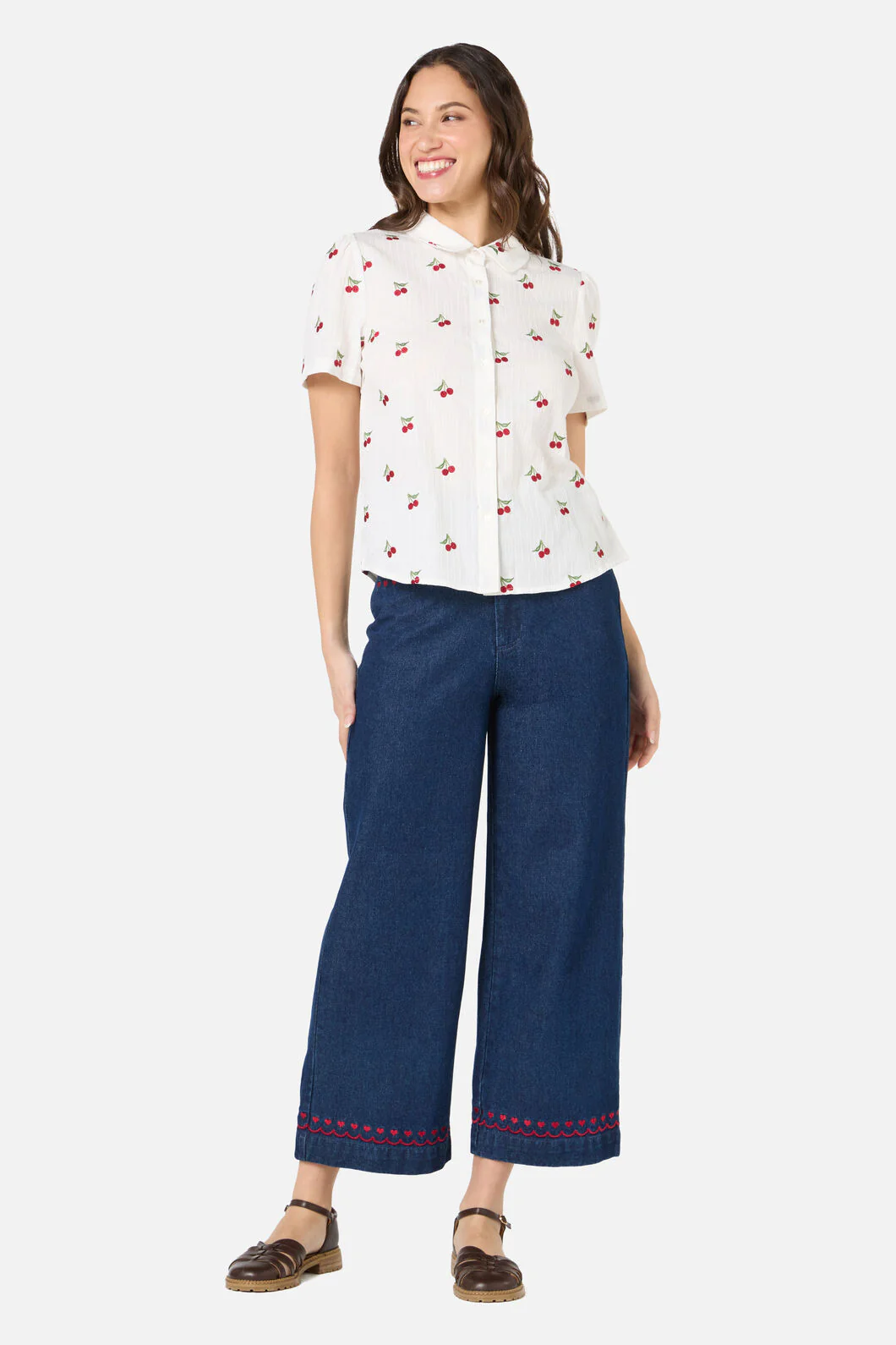 Cherry Ditsy Emb Blouse - Image 3