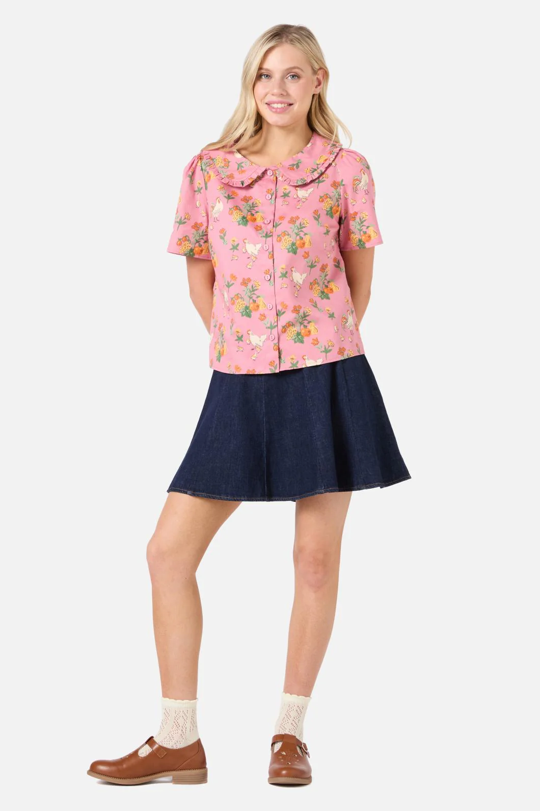 Chickens Short Sleeve Blouse - Image 2