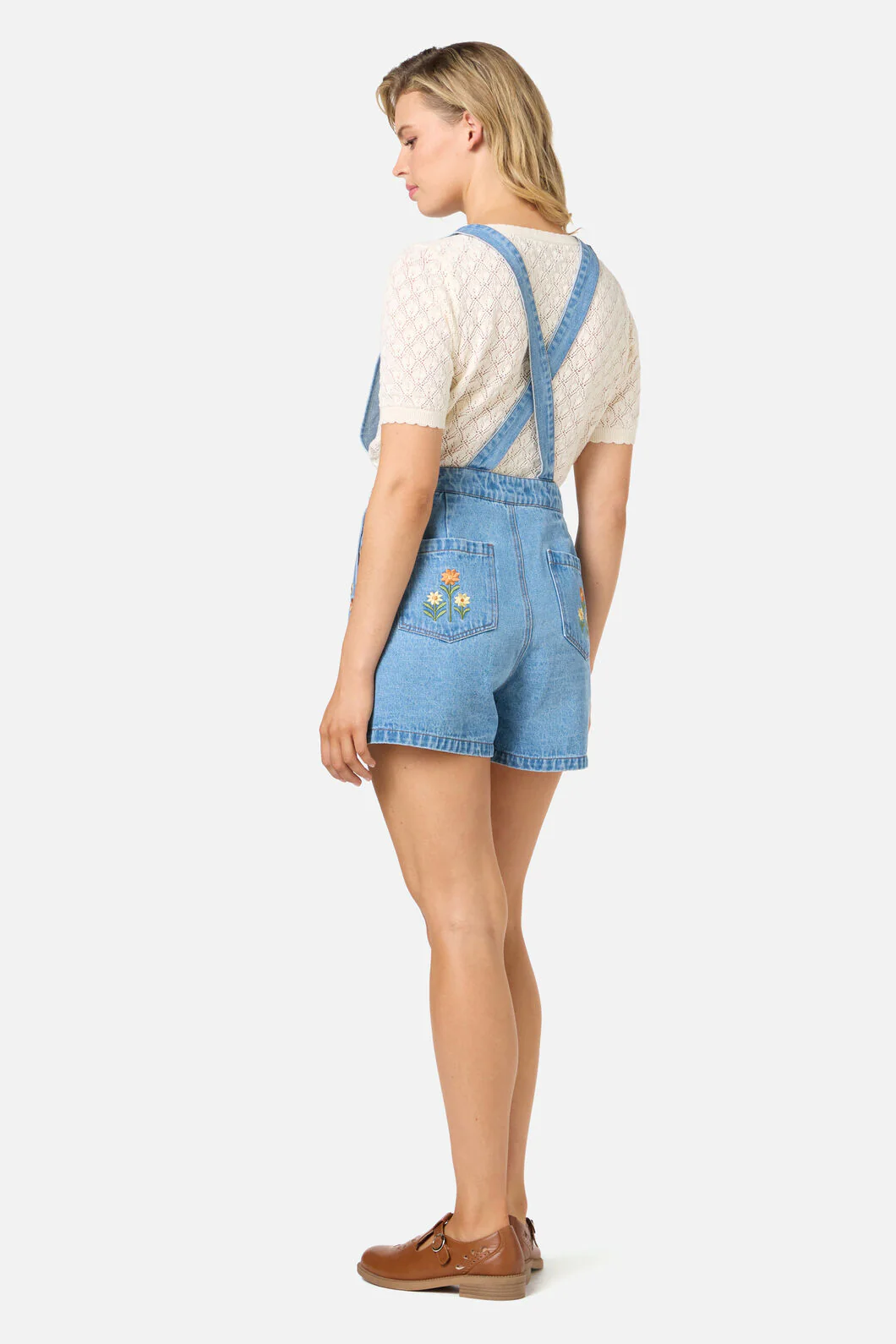 Cleo Embroidered Short Overall - Image 4