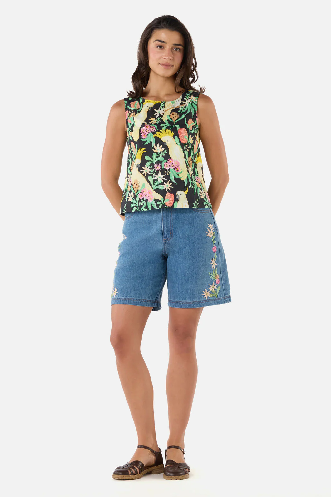 Cockatoo & Flora Shell Top - Image 2