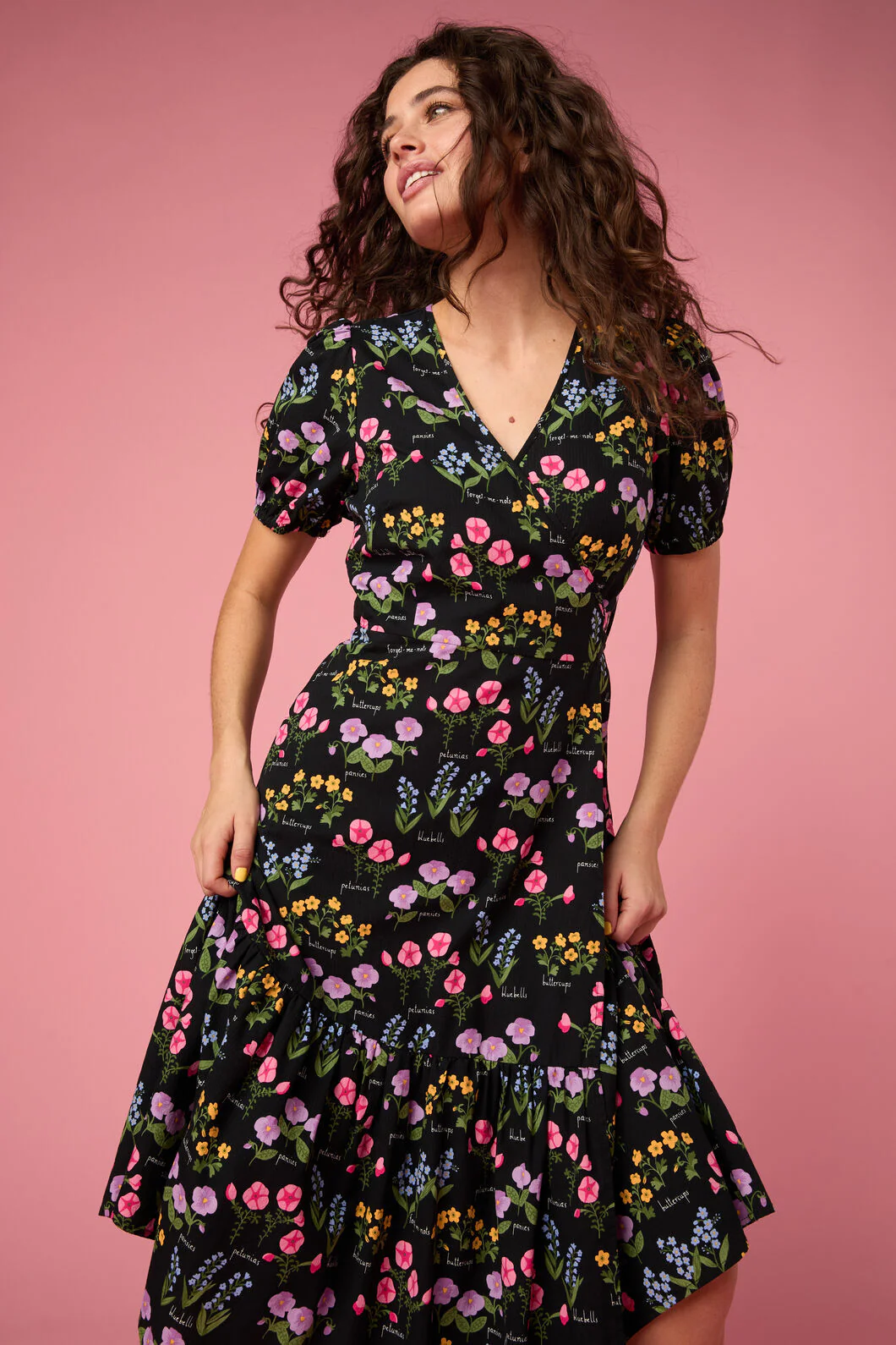 Cottage Garden Midi Wrap Dress