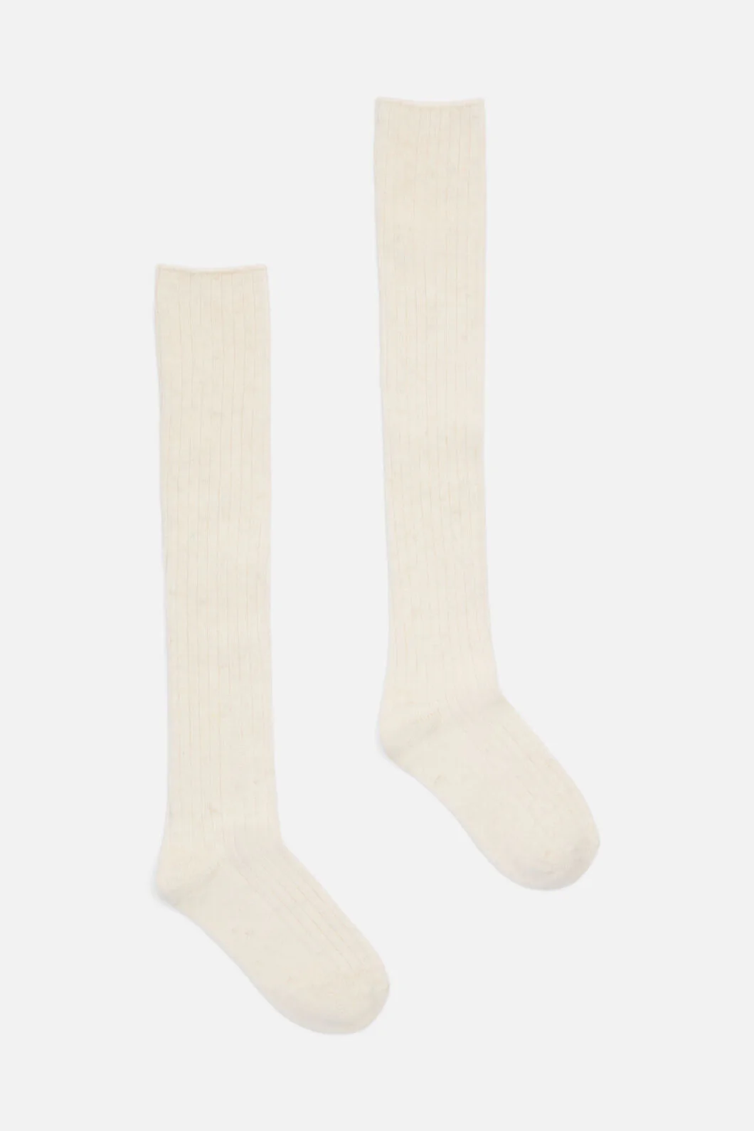 Cream Long Rib Sock