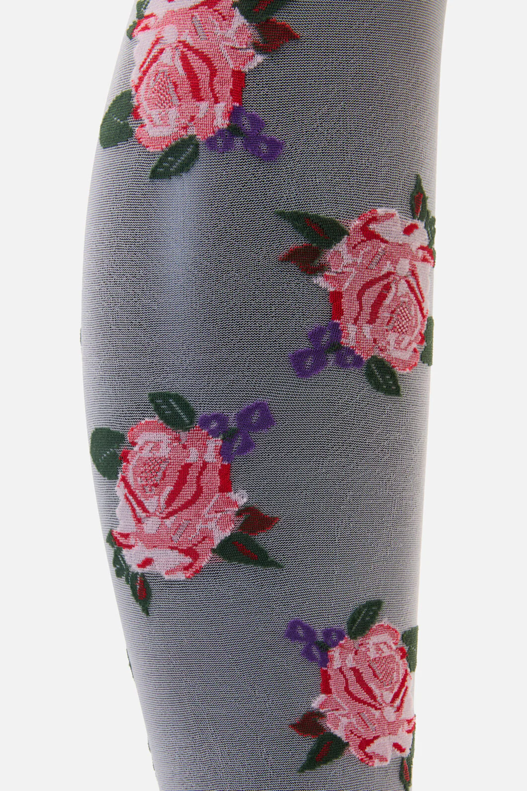 Cream Sheer Roses Tights - Image 5