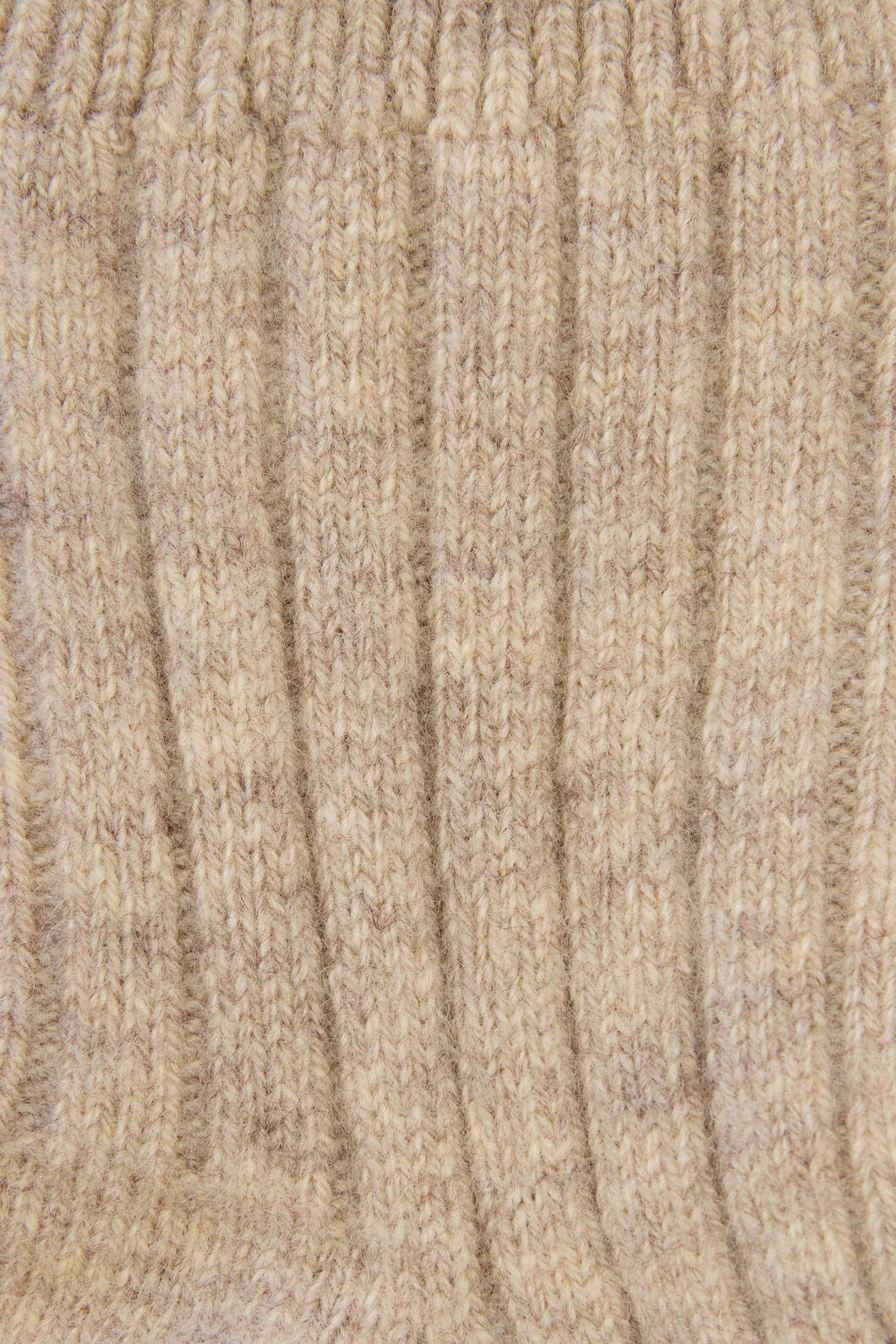 Cream Warm Wool Rib Socks - Image 2