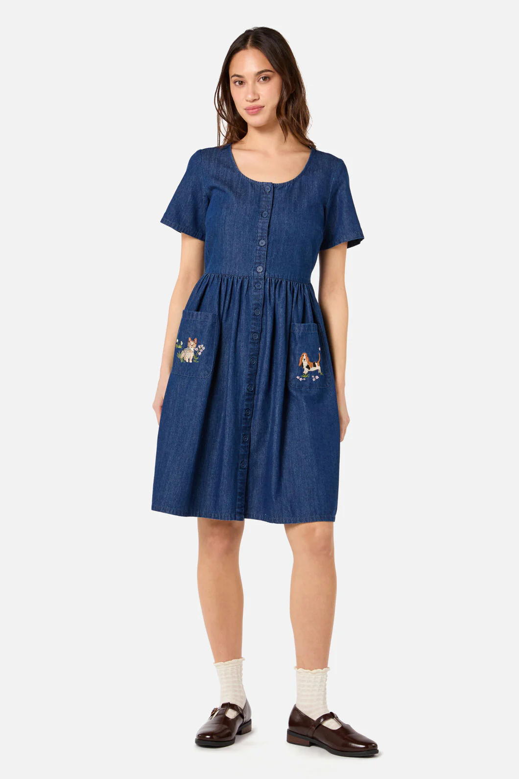 Cute Dogs Embroidered Dress - Image 3