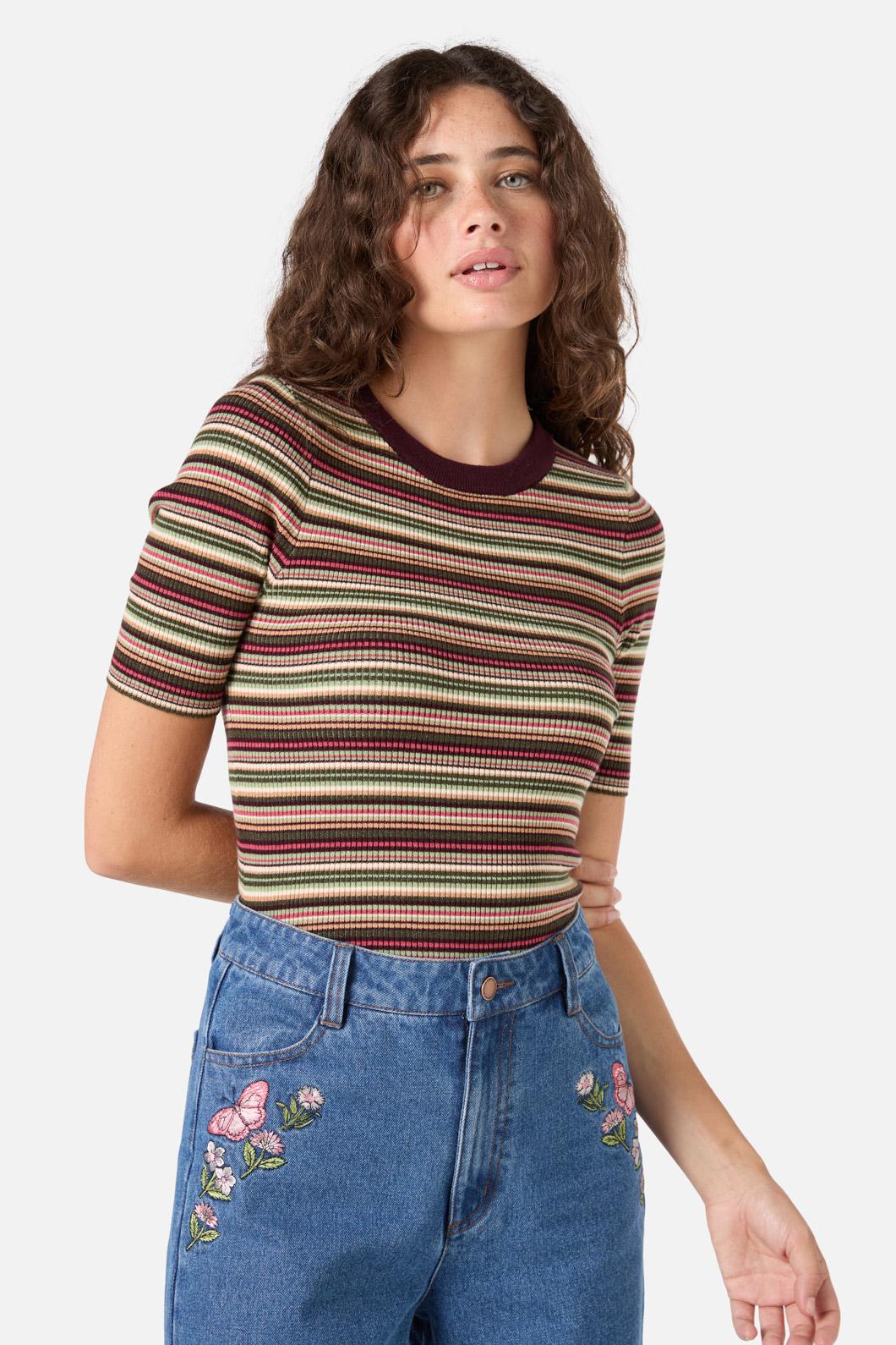 Cydney Stripe Rib Knit Top