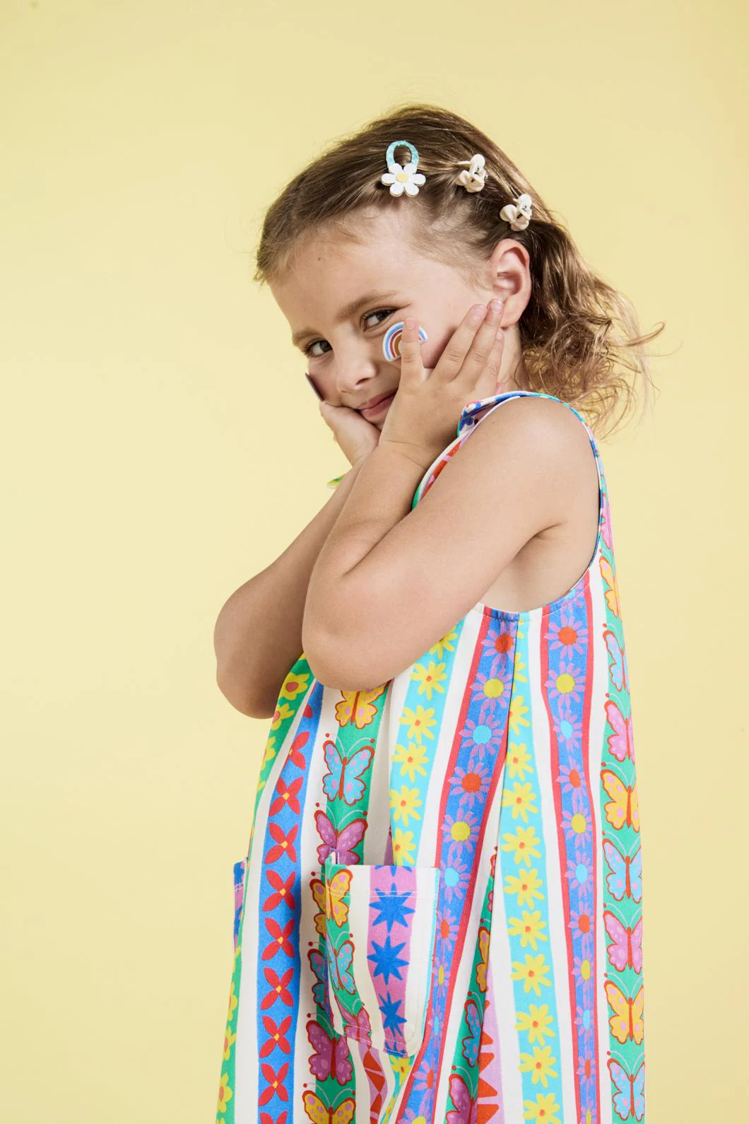 Daisy Stripe Kids Dress - Image 3
