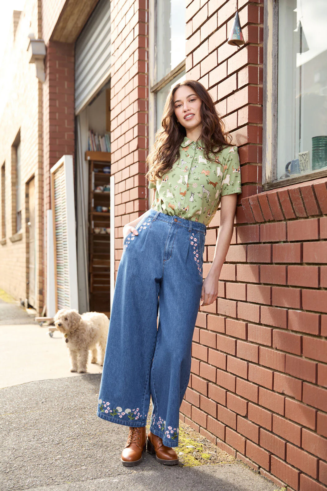 Dandelions Emb Denim Culotte
