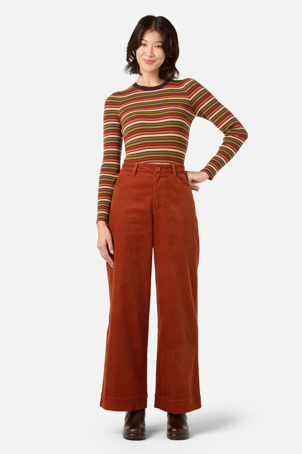 Darcy Stripe Rib Knit Top - Image 2
