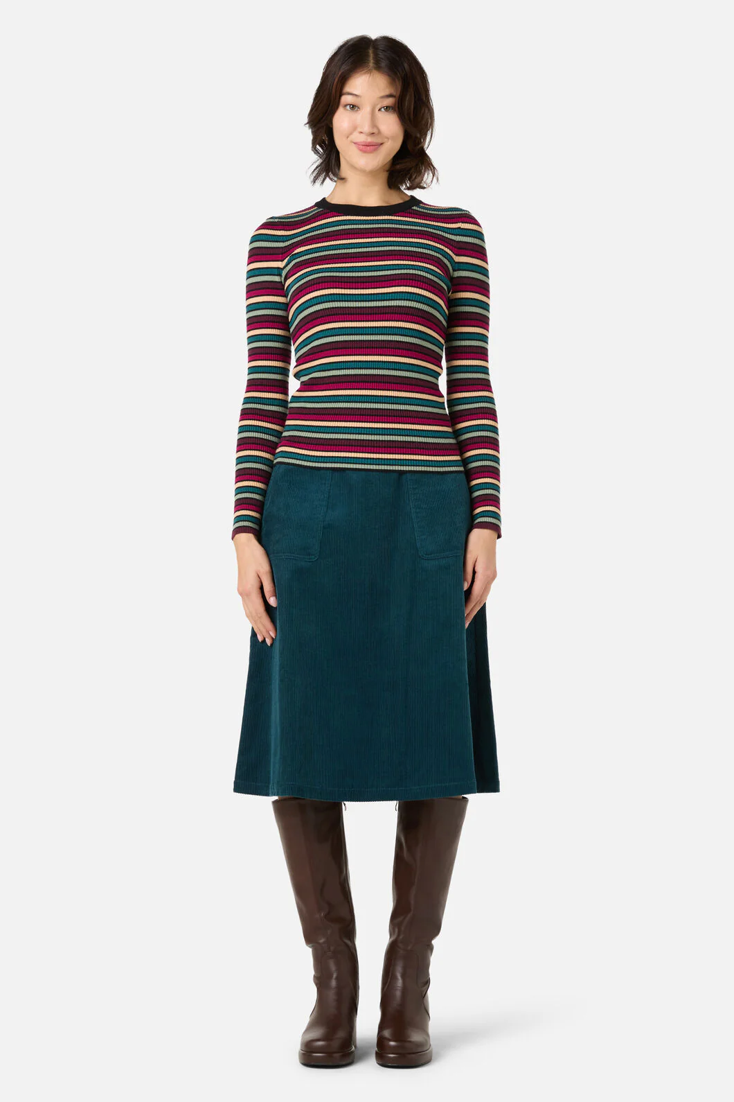 Darcy Stripe Rib Knit Top - Image 7