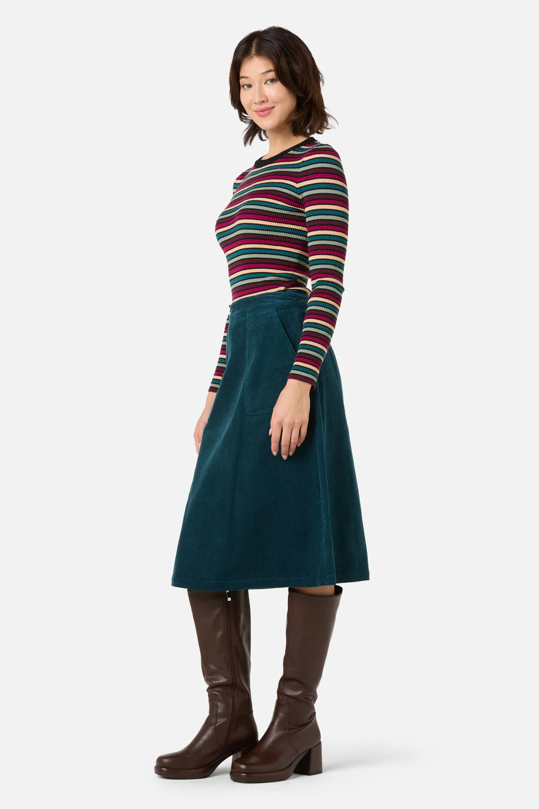 Darcy Stripe Rib Knit Top - Image 9