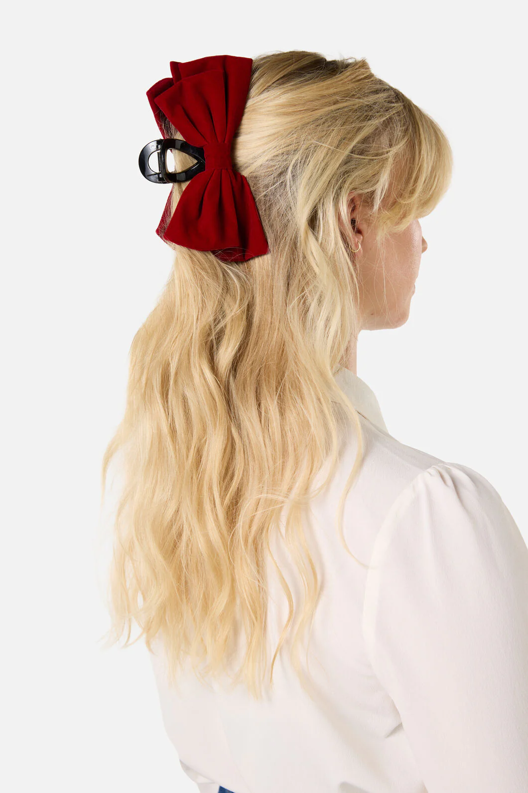 Dark Red Velvet Claw Clip