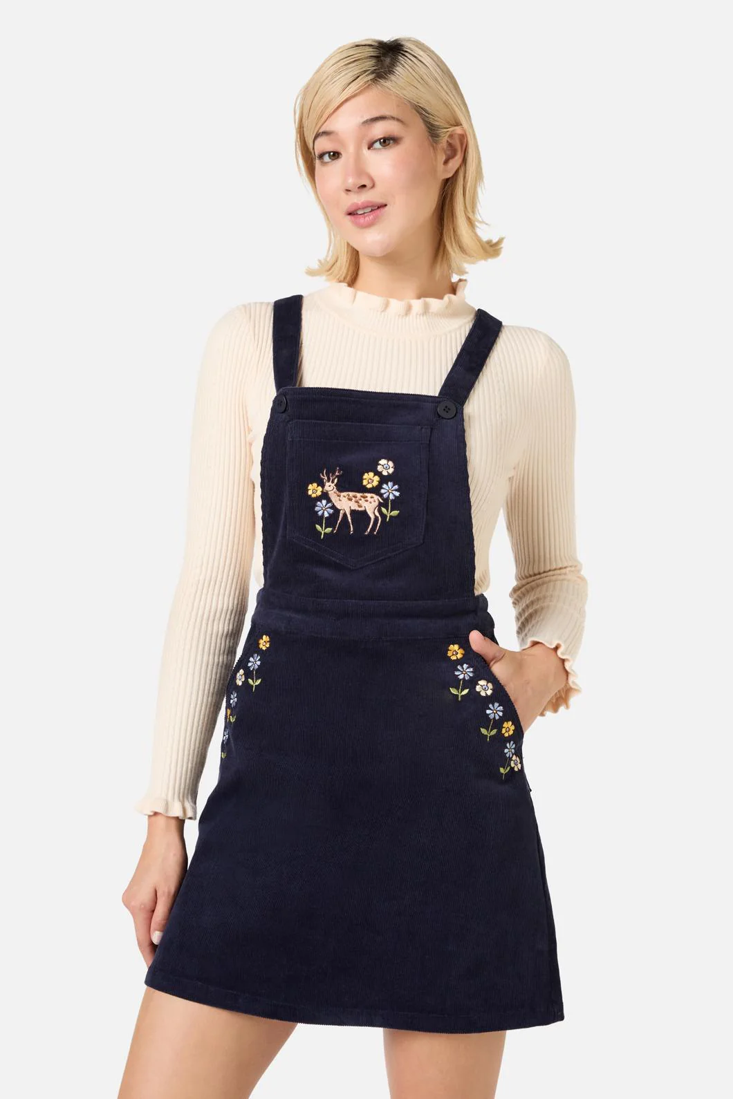 Deer Embroidered Cord Pinny - Image 2