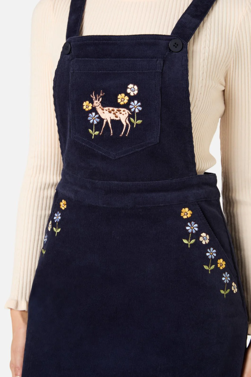 Deer Embroidered Cord Pinny - Image 5
