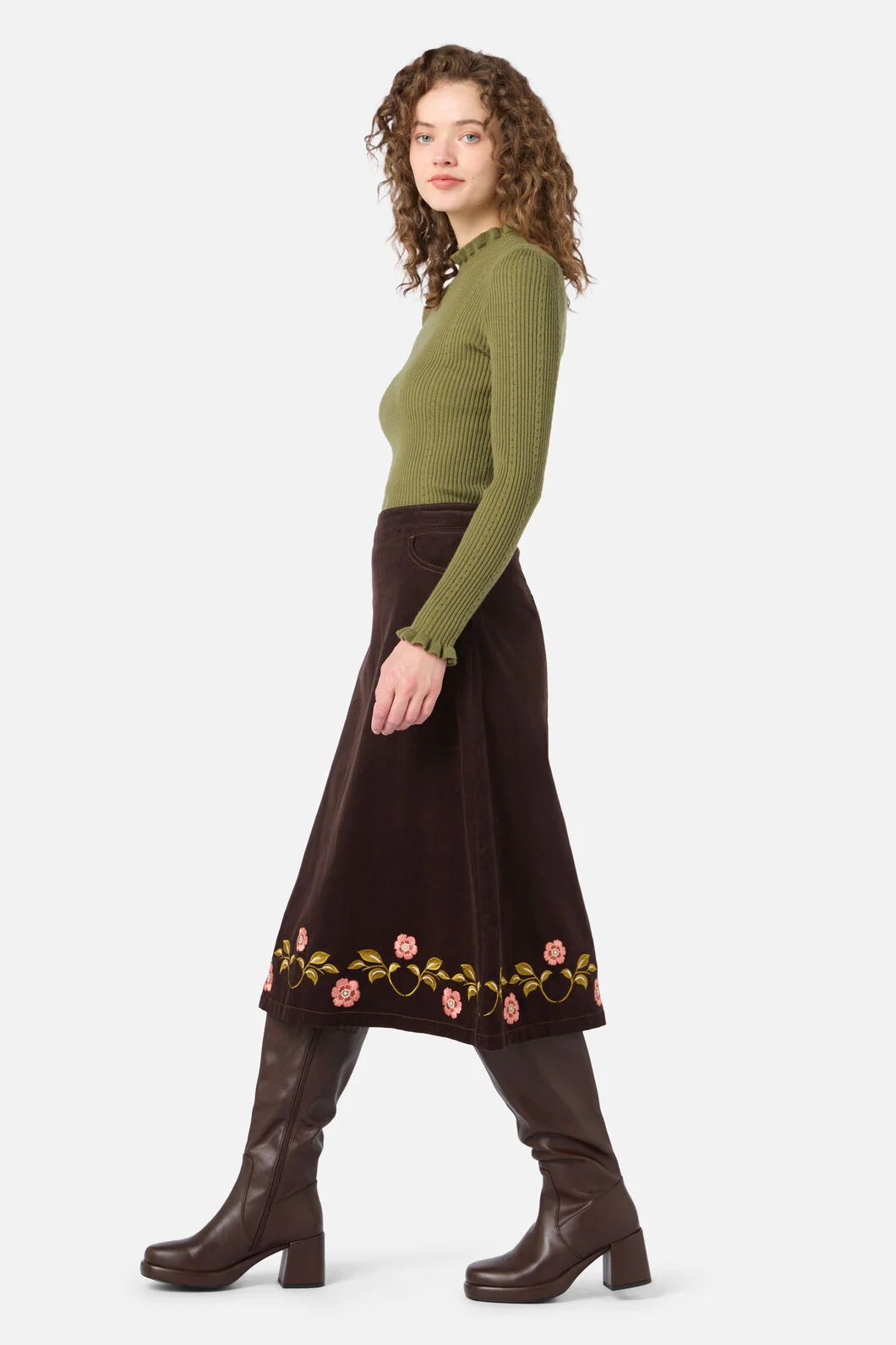 Della Embroidered Midi Skirt - Image 2