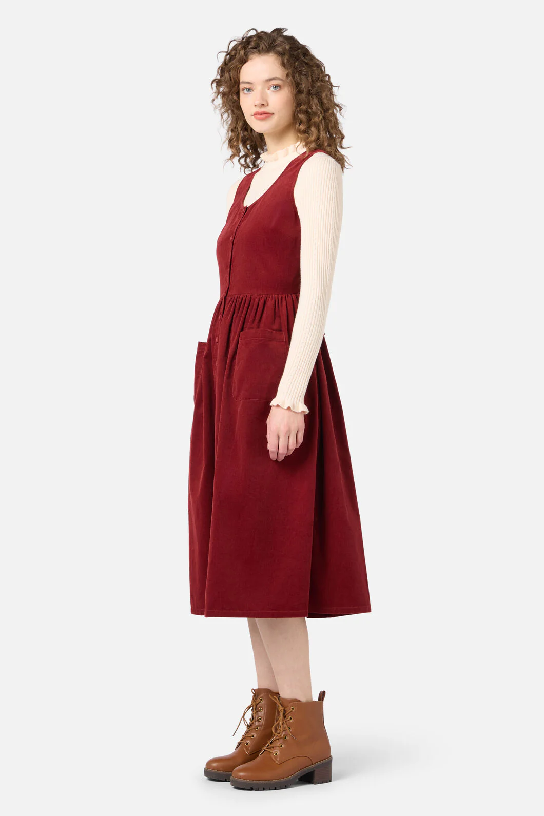 Demi Cord Pinafore Dress - Image 3