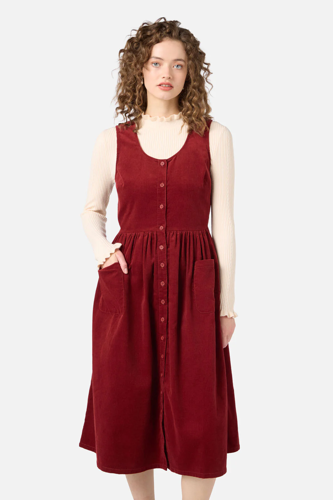 Demi Cord Pinafore Dress - Image 5