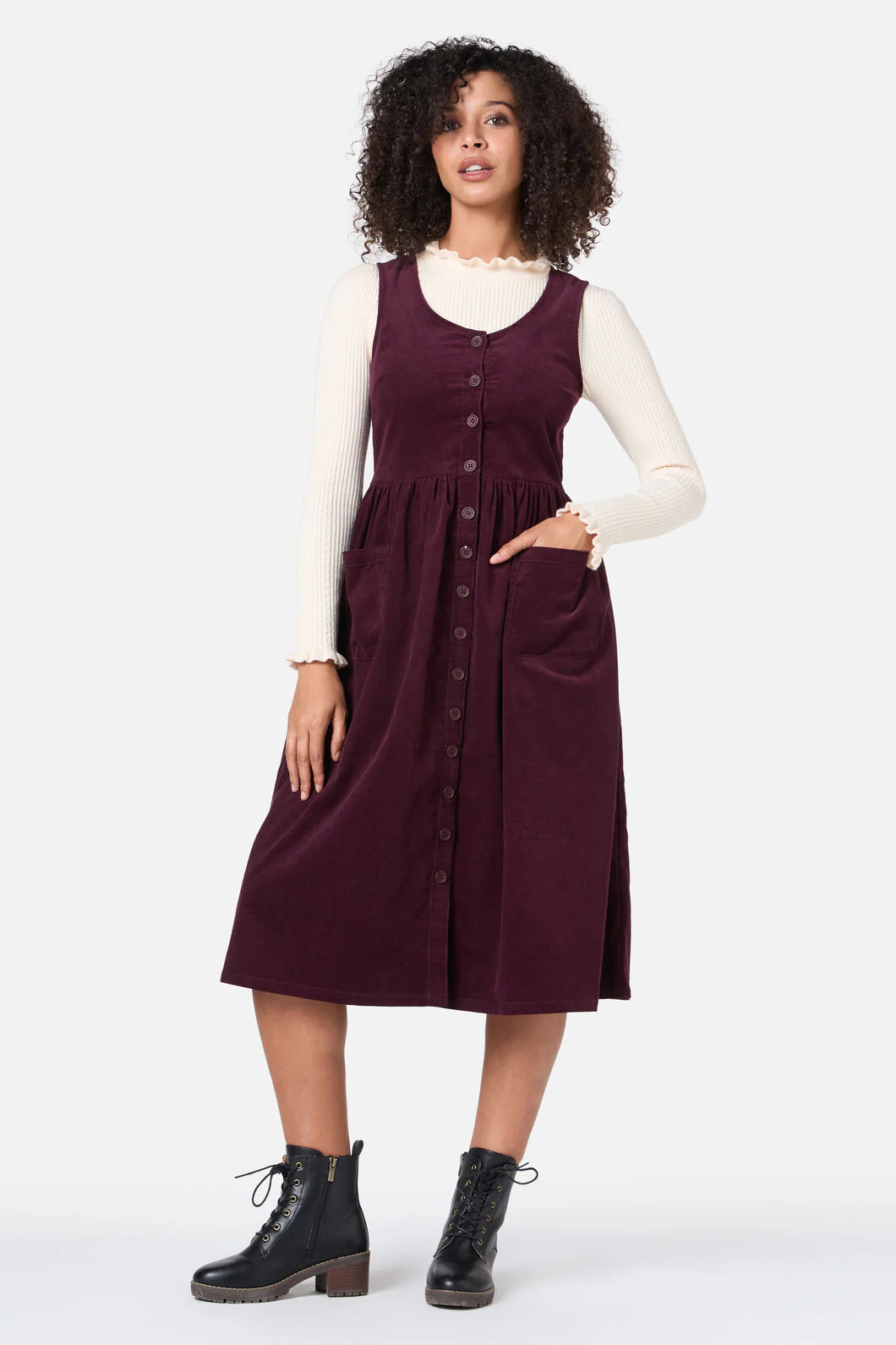 Demi Cord Pinafore Dress