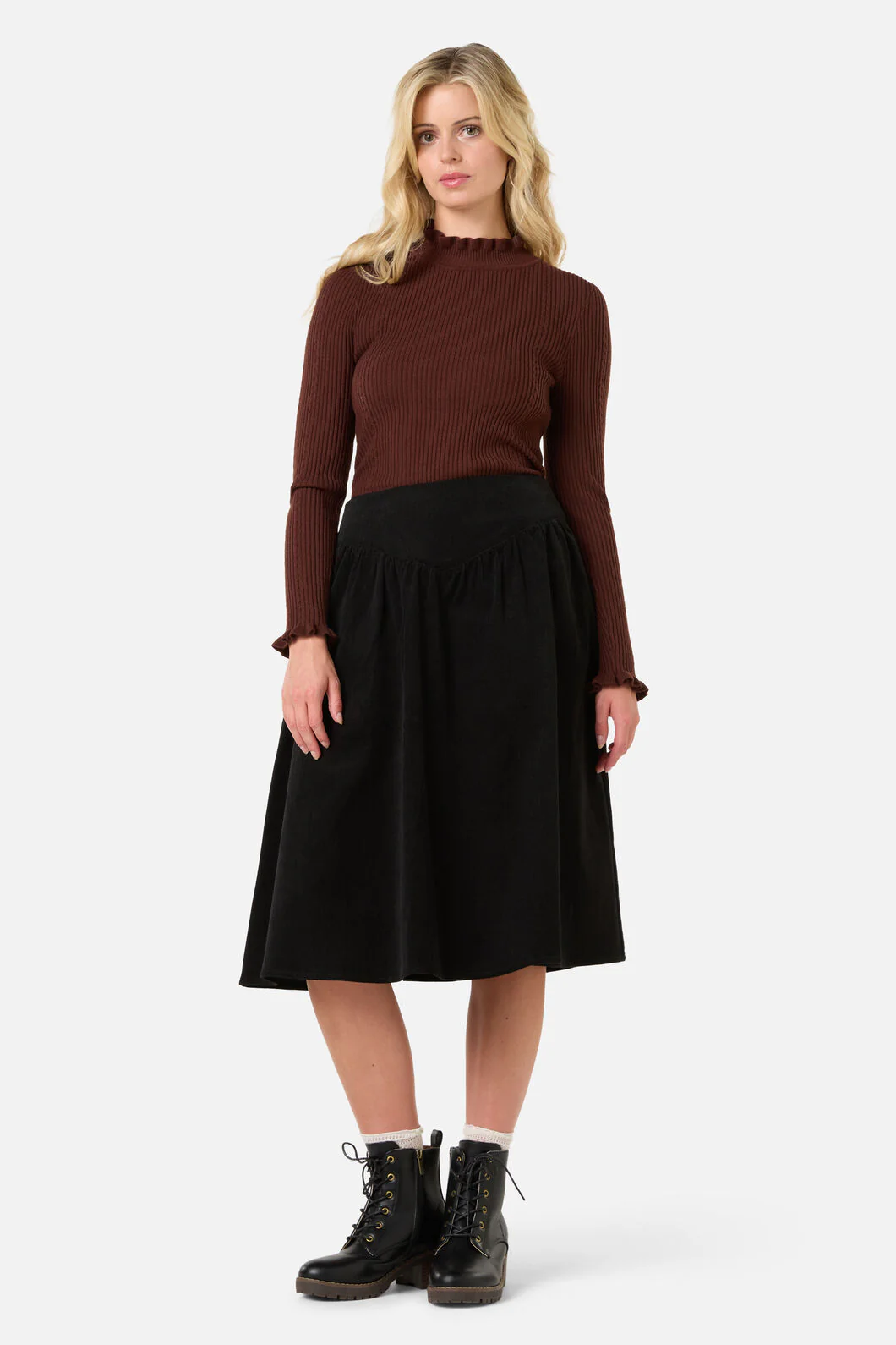 Demi Cord Yoke Skirt - Image 2