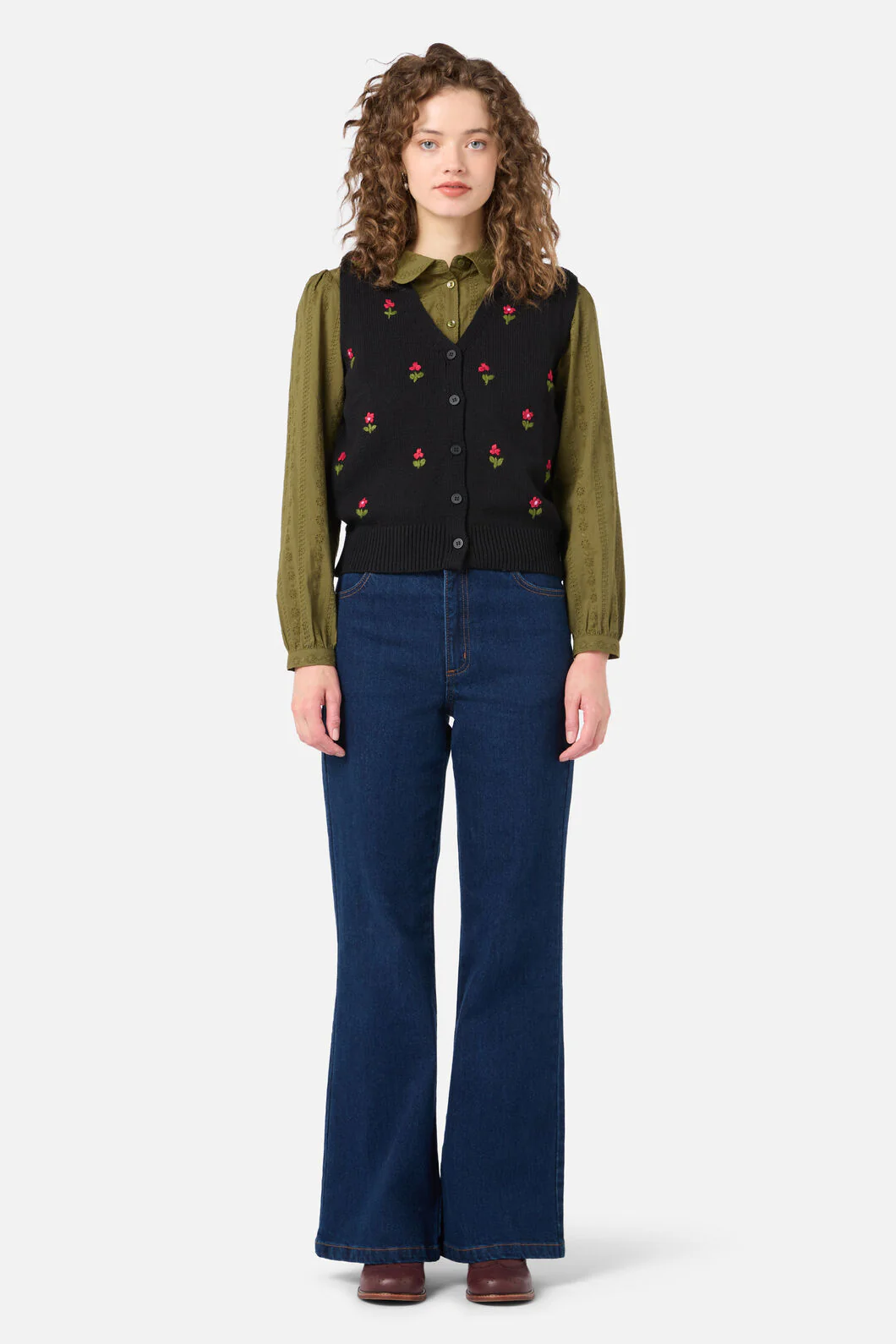 Ditsy Embroidered Knit Vest - Image 9