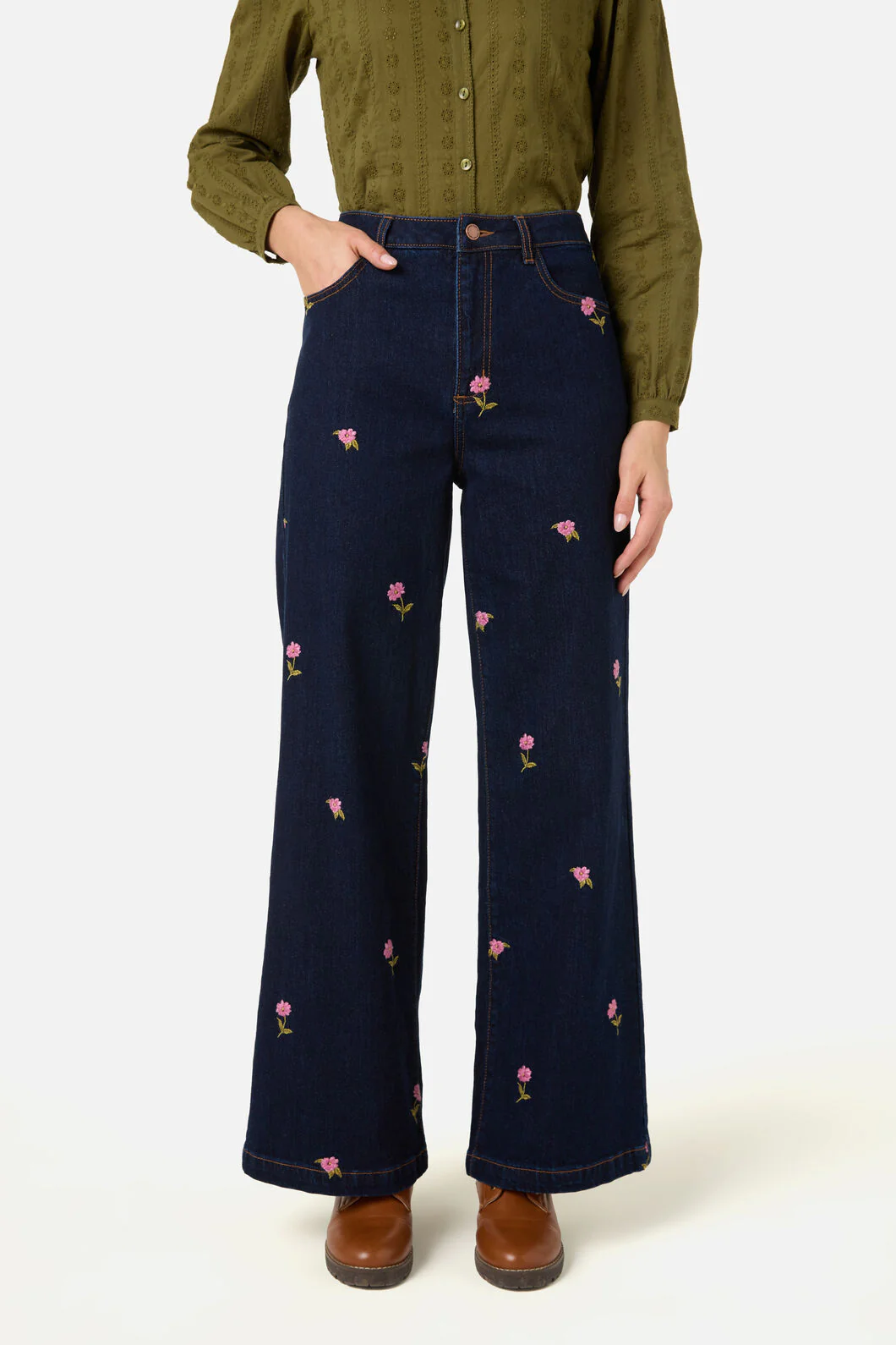 Ditsy Flower Embroidered Jean - Image 6