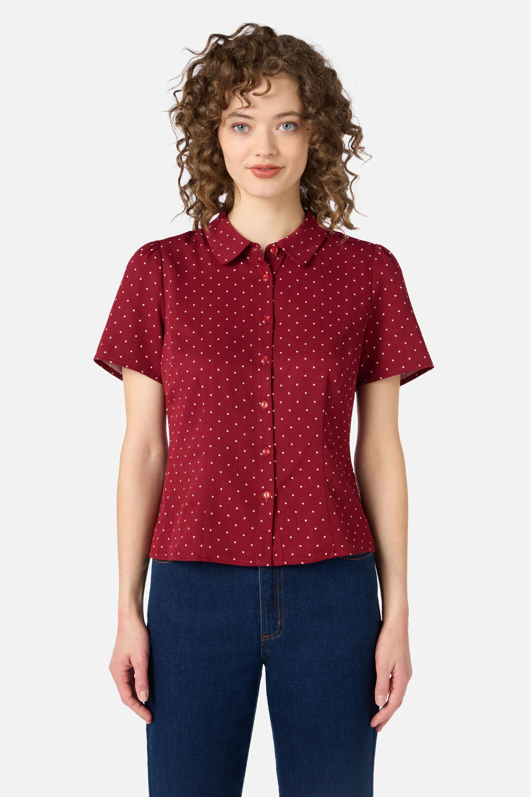 Dolly Spot Short Sleeve Blouse - Image 3